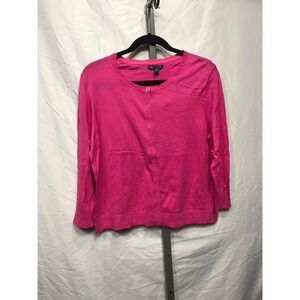 Gap Women's Pink Crew Neck Button Front Cardigan Sweater XL